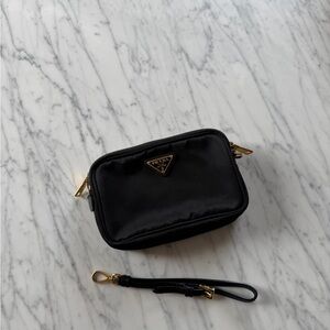 Prada Black Nylon Double Zip mini bag